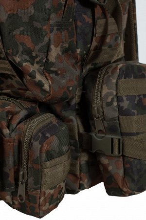 Тактический рюкзак US Assault немецкий камуфляж (35-50 л) (CH-016) № 25А - Вентилируемая спина с амортизирующими вкладками с пенистым наполнением. Регулировочные стяжки на лямках рюкзака для перераспр