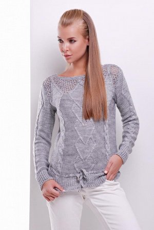 Свитер Вязаный женский свитер.Размер универсальный 44-50.Однотонный женский свитер, выполнен из комфортного материала приятного на ощупь. Фигурный вырез горловины, сложные и очень красивые элементы вя