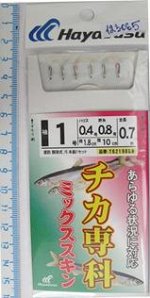 Самодур Hayabusa №1 (0.4-0.8, 1.8см, 10см, 0.7м, 6кр.black, бус. lumin)