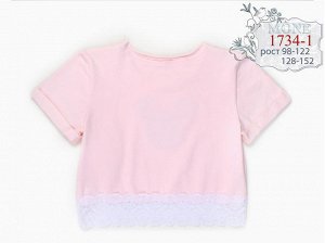 топ трикотаж, укороченный, кружева, Микки