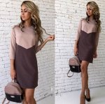 Платье коричнево-бежевое