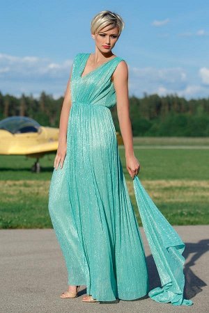 Платье Платье VF. Немецкий бренд FLAIBACHБирюза, 50% nylon, 50% MTL, lining- 100% viscose
