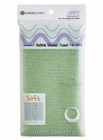 Мочалка для тела с плетением «Сетка» и текстурными нитями &quot;Bubble Shower Towel&quot; (средней жёсткости) размер 28 см х 100 см