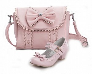Комплект туфли и сумочка для девочек  розовый KING BOOTS