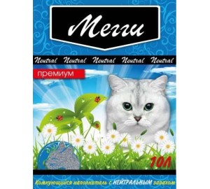 Наполнитель комкующийся ПРЕМИУМ "МЕГГИ-НЕЙТРАЛЬНЫЙ" 10л*2шт.