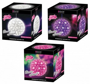 "Вальс цветов" Светодиодный шар с цветочками, 50 LED,  включает 6 сверкающих LED. Работает от сети.