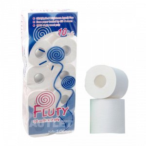 "Fluty" (blue) Двухслойная туалетная бумага 10 рулонов