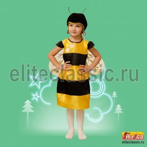 Пчелка №2 Карнавальный костюм для любого костюмированного праздника в детском саду, на новый год и прочих мероприятий. В комплект входят жёлто-чёрное платье, шапочка и крылья.