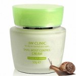 3W Clinic Snail Moist Control Cream Увлажняющий крем с муцином улитки для сухой и нормальной кожи