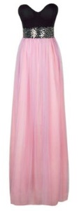 Платье-бандо в пол декорированое пайетками цвет: СВЕТЛО-ФИОЛЕТОВЫЙ-ЧЕРНЫЙ