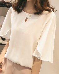 Блуза с коротким рукавом цвет: БЕЛЫЙ