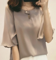 Блуза с коротким рукавом цвет: СЕРЫЙ