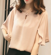 Блуза с коротким рукавом цвет: РОЗОВЫЙ