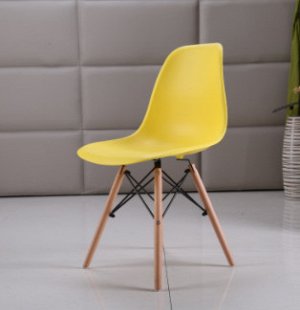 стул пластик желтый/ножки дерево