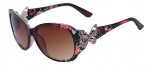 Солнцезащитные очки цветные с бабочкой на дужке
