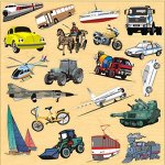 магниты транспорт цвет КРАСНЫЙ