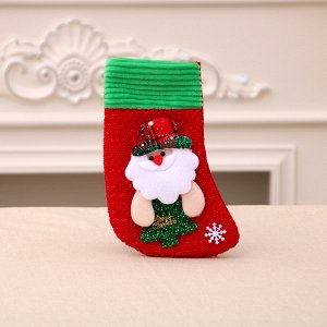 Носок для подарка с вельветовым верхом Дед мороз Материал: фетр