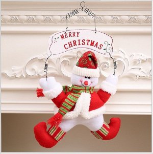 Фигурка Снеговика "С Рождеством" на дверь Материал: фетр