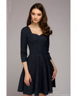 Платье темно-синее длины мини с декольте и рукавами 3/4 DM00839DB
