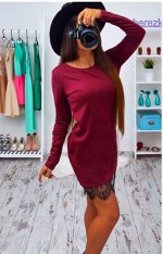 Короткое платье цвет: КРАСНОЕ ВИНО