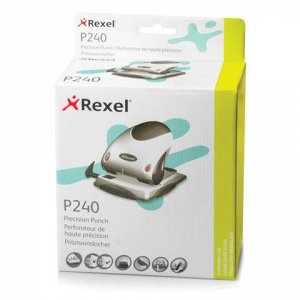 Дырокол REXEL P240 "Premium" на 40 листов, серебристо-синий,