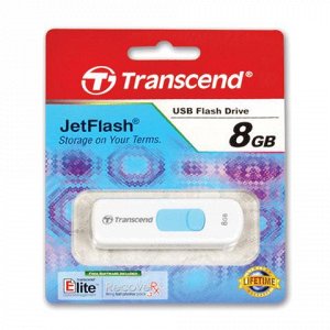 Флэш-диск 8GB TRANSCEND JetFlash 530 USB 2.0, белый, TS8GJF5