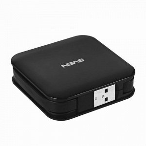 Хаб SVEN HB-014, USB 2.0, 4 порта, кабель 0,18 м., черный, S