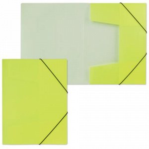 Папка на резинках HATBER HD, А4, Неоново-желтая, до 300 лист