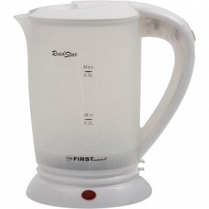 Чайник 5425-2-WI Чайник дорожный FIRST, пластиковый, дисковый, 0.5 л, 2 чашки, White