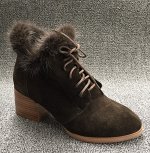 Замшевые ботинки коричневые