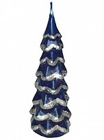 Свеча елка М.голубая в серебре