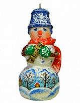 Свеча "Снеговик с подарком - 2"