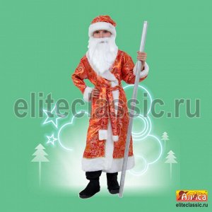 Дед Мороз Карнавальный костюм состоит из богатой шубы с зимним рисунком, шапки, варежек, пояса, кушака и бороды. Подойдет для театральных постановок, новогодних  утренников, карнавальных вечеров.