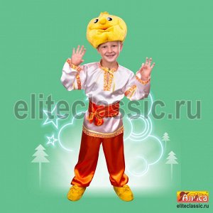 Колобок Карнавальный костюм любимого всеми героя сказки. В комплект входят маска, рубаха, пояс, штаны, лапти.