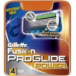 Gillette сменные кассеты Fusion ProGlide Power, 4шт