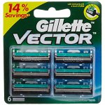 Gillette сменные кассеты SLALOM green/Vector c прочисткой и смазывающей полоской PushClean 6 шт