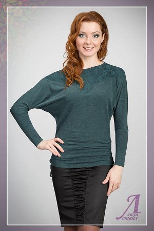 Блуза - Гипюр, цвет Зеленый