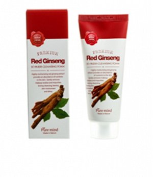 Пенка для умывания PURE MIND Red Ginseng So Fresh Cleansing Foam с экстрактом красного женьшеня