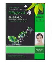[DERMAL] Маска д/лица ткан. антивозрастная #02 ИЗУМРУД Emerald Healing Essence Mask, 28 гр