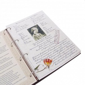 Родословная книга-альбом  "Сапфировая" картон, дизайн.бумага, бархат (РК1110)