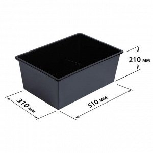 Ящик универсальный,для хранения без крышки, объем 30 л. цвет черный