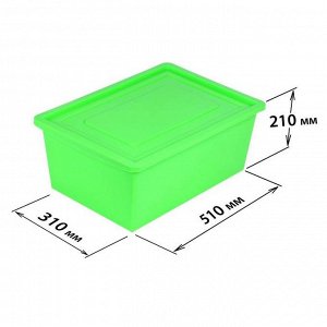 Ящик универсальный для хранения с крышкой, объем 30л. цвет: салатовый