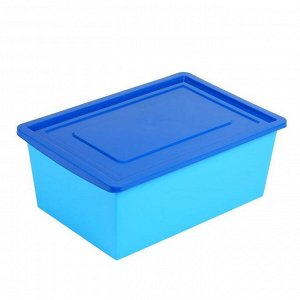 Ящик универсальный для хранения с крышкой, объем 30л., цвет: небесно- синий