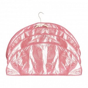 Набор чехлов-накидок на вешалку, 4 шт, цвет розовый