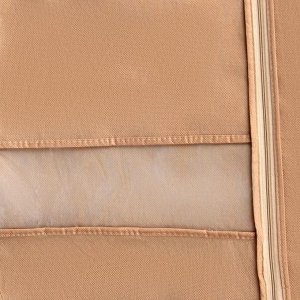 Чехол для одежды, с окном 100х60 см, цвет бежевый