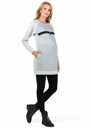 Туника "Лорана" для беременных и кормящих; цвет: серый меланж (aw17)