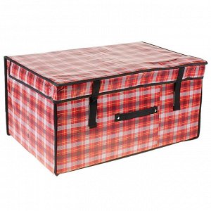 Короб для хранения с крышкой, 60х40х30 см "Шотландка", цвет красный