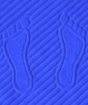 Коврик для ног, махровая ткань, хлопок 100 % (Синий)
