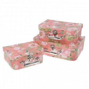 Набор коробок 3в1 "Весенние цветы", цвет розовый, 30 х 22 х 10 - 20 х 16 х см