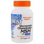 Doctor&#039;s Best, Глюкозамин + хондротин + MSM с OptiMSM, 120 капсул в растительной оболочке